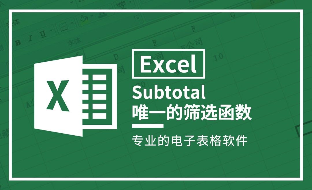 Excel-唯一Subtotal唯一的筛选函数