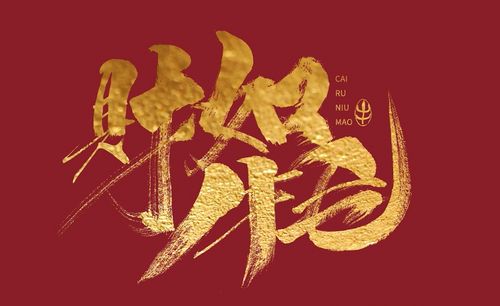 ps-财如牛毛手写字体设计