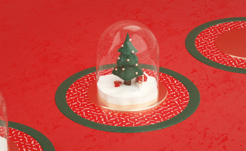 C4D+OC-圣诞树玻璃球循环翻转动画建模渲染