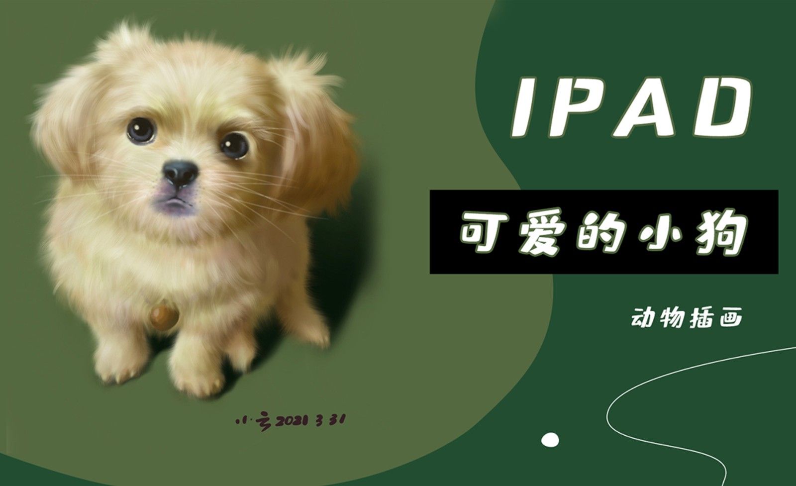 Procreate-用iPad画动物-可爱的小狗