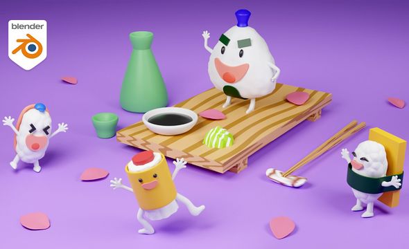 Blender-寿司料理小场景制作