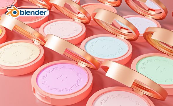 Blender-眼影盘-彩妆类建模渲染