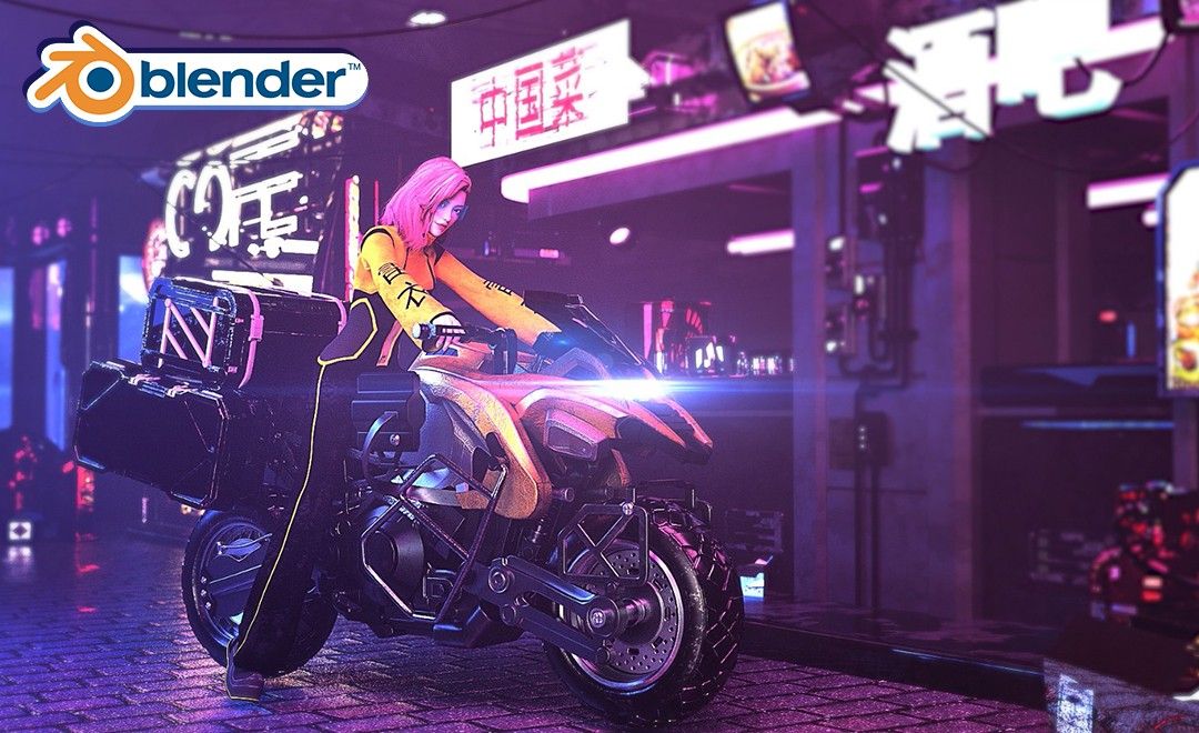 Blender-赛博朋克风场景渲染