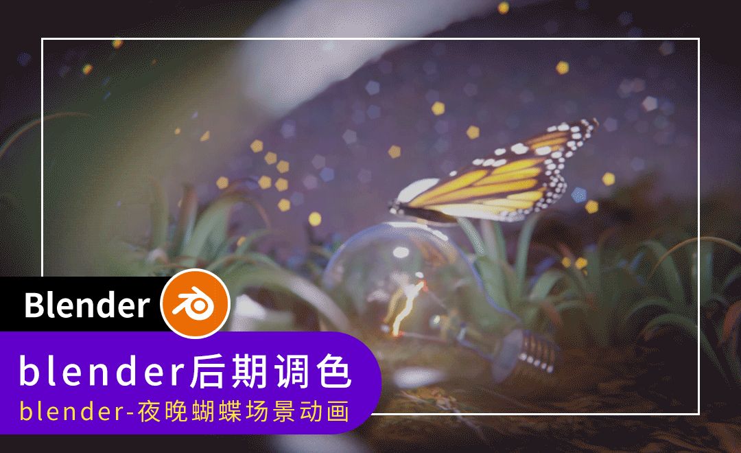 Blender-blender后期调色-夜晚蝴蝶场景动画