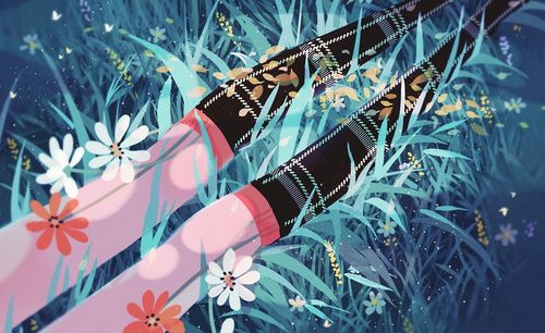 ps-对角线构图插画-月光下