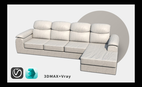 3DMAX+VRAY-室内沙发单体建模渲染