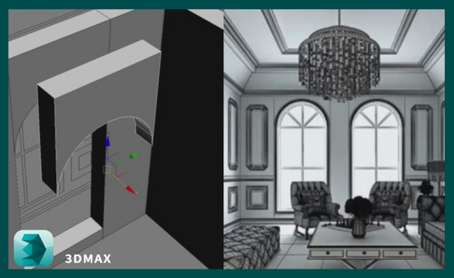 3DMAX-空间建模-简欧会客厅