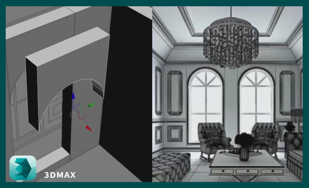 3DMAX-空间建模-简欧会客厅01