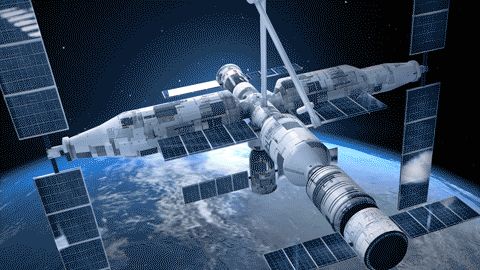 AE+C4D-空间站节点舱和核心舱建模-天宫一号空间站特效合成