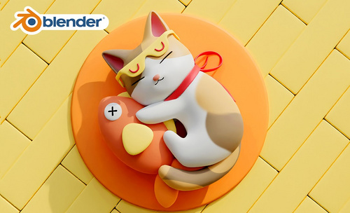 Blender-小奶猫材质渲染
