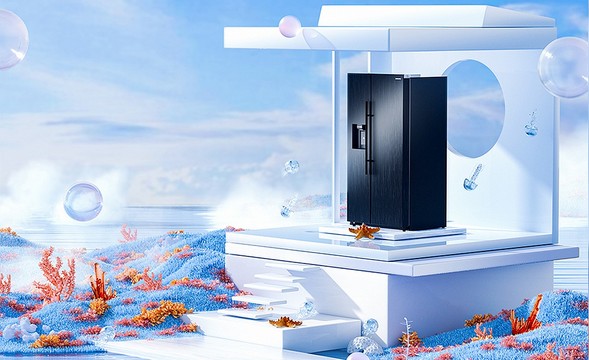 C4D+OC-电商冰箱KV产品渲染