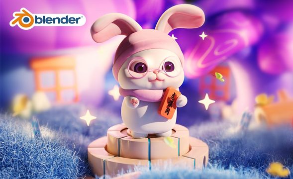Blender-雕刻基础和头部大型-【大眼萌兔】IP手办全流程