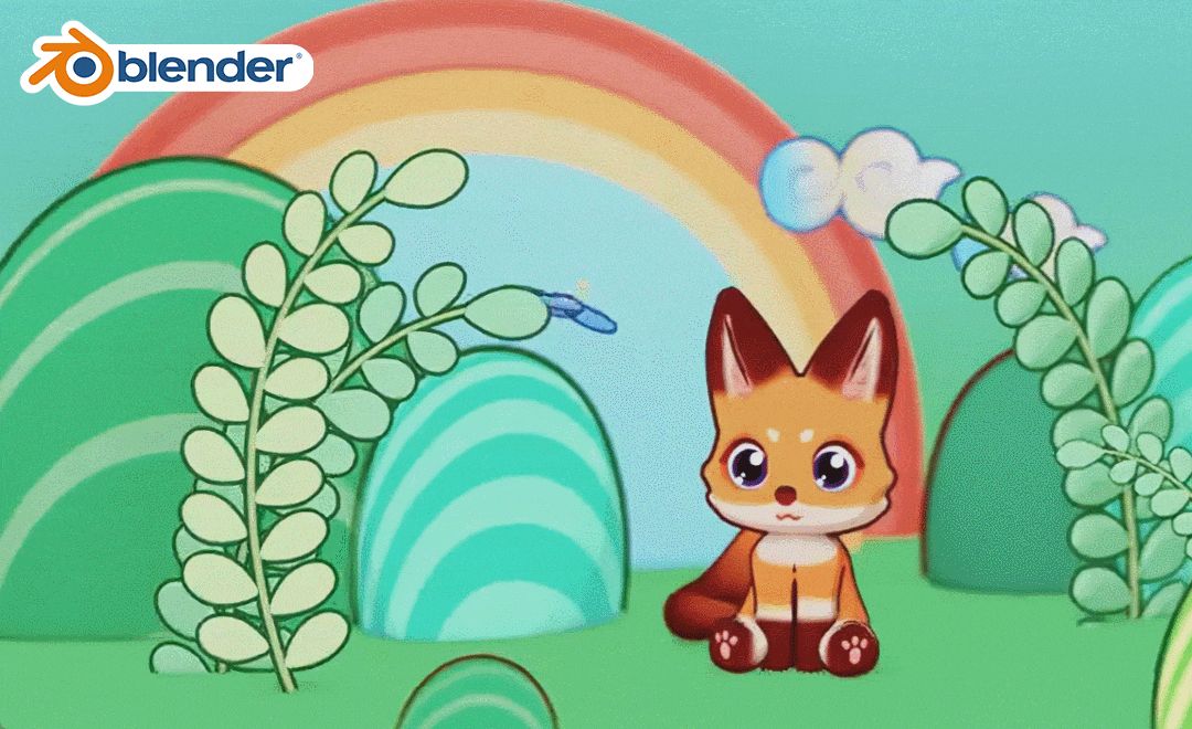 Blender-小狐狸动画三渲二渲染练习