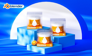 Blender-乳液产品包装渲染-透明材质系列课
