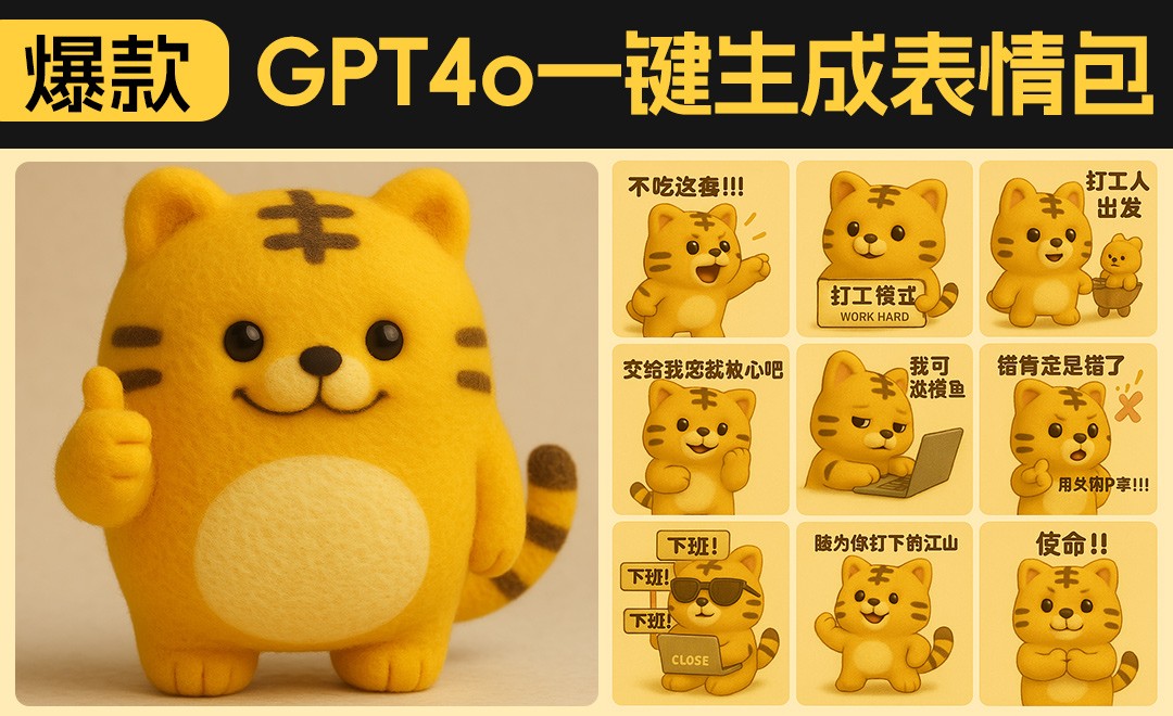 强的可怕!GPT4o一键生成爆萌表情包 - 3D数字教程_ChatGPT4o - 虎课网