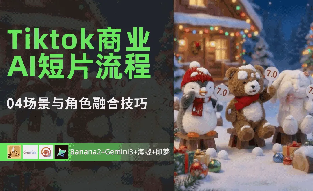 场景与角色融合技巧-Tiktok商业AI短片流程