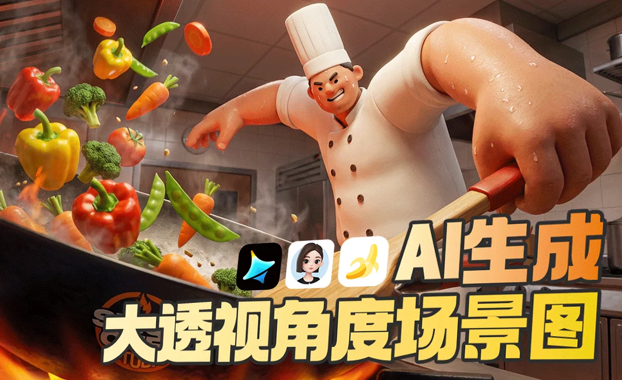 AI生成-大透视角色场景图